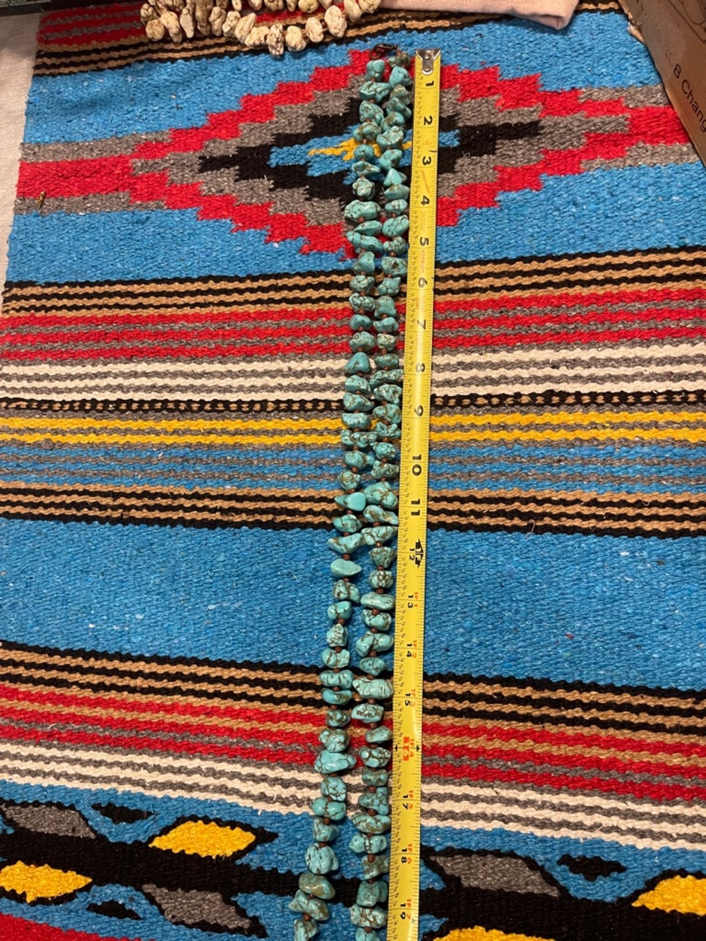 Long Strand Turquoise Nugget Bead Necklace
